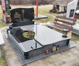 Пам'ятник на могилу подвійний з квітником