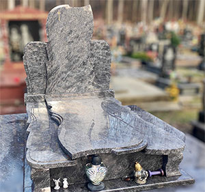 Елітний подвійний памятник з сірого граніту