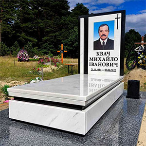 Європейський пам'ятник з білого граніту ціна у Львові