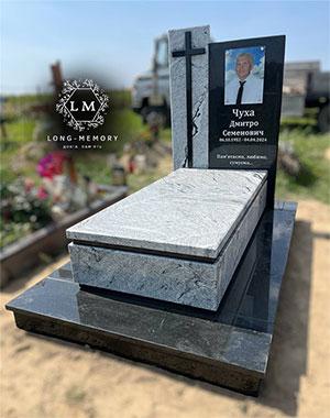 Пам'ятник європейський з білого граніту